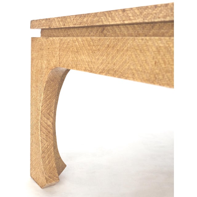 Grasscloth 42" Square Mid Century Modern Coffee Table MINT