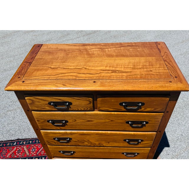 1970s Vintage 1970s Link Taylor “Countryside” Oak 6-Drawer Tall Dresser For Sale - Image 5 of 11