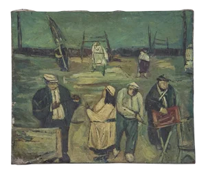 Ivan Mosca, At the Beach, Oil Painting on Canvas, 1950s