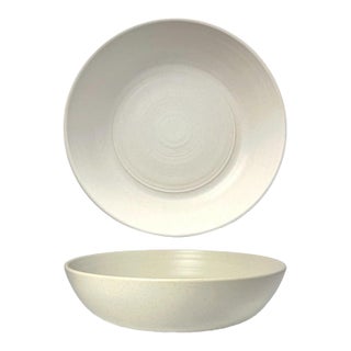 Bee & Willow “Milbrook, White” Large Round Ceramic Serving Bowl For Sale