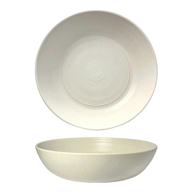 Bee & Willow “Milbrook, White” Large Round Ceramic Serving Bowl For Sale