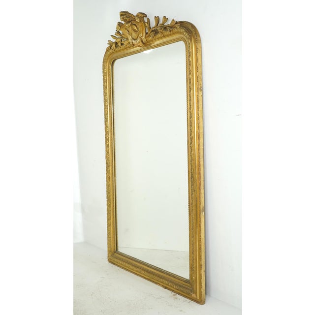 French Antique French Louis Philippe Giltwood Mirror For Sale - Image 3 of 12