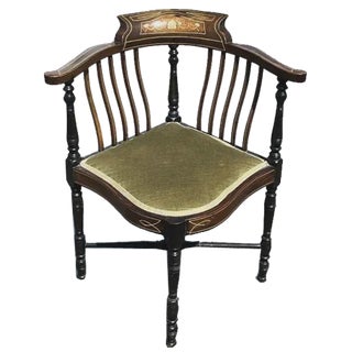 Edwardian Mahogany Armchair with Marquetry Inlay For Sale