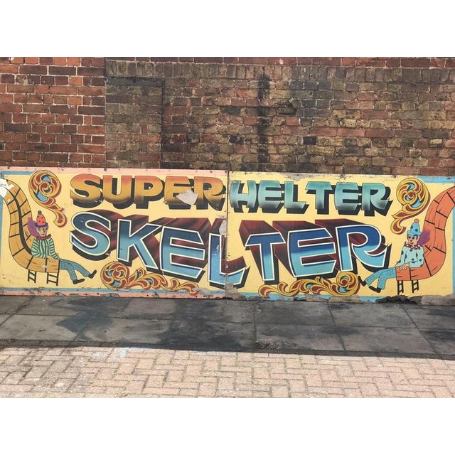 Large Fairground Helter Skelter Painted Wooden Sign, 1970s For Sale - Image 6 of 9