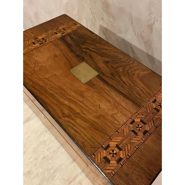 19th Century French Writing Box in Walnut and Brass For Sale - Image 13 of 16