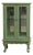 Small Display Cabinet in Pastel Green with Mirrored Back Panel For Sale