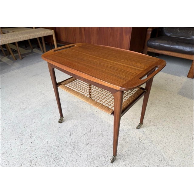 Mid-Century Modern Mid-Century Modern Danish Serving Trolley by Johannes Andersen for Silkeborg, 1960s For Sale - Image 3 of 18