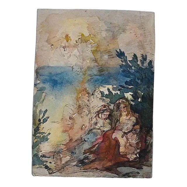 The Family, Original Drawing, 19th-Century For Sale