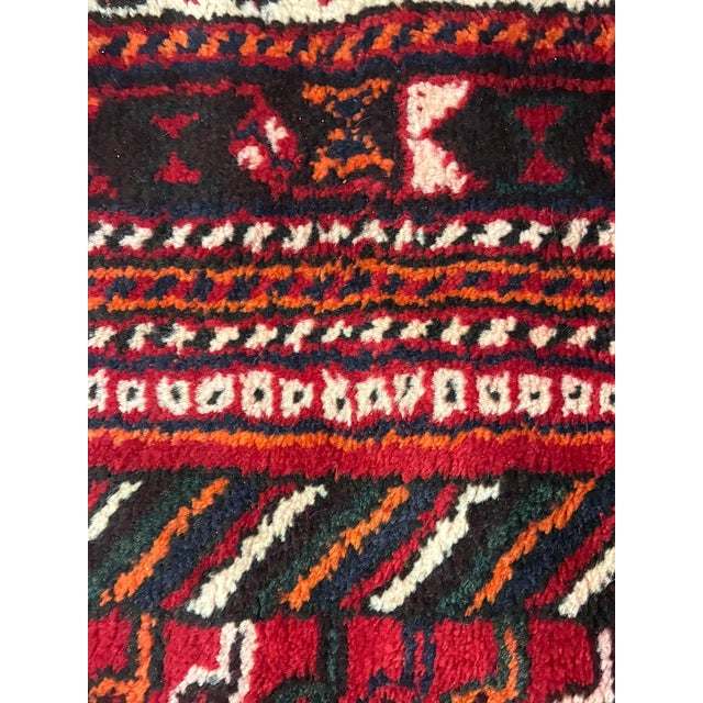 Mid-20th Century Persian Shiraz Qashqai Hand-Knotted Wool Rug For Sale - Image 9 of 11