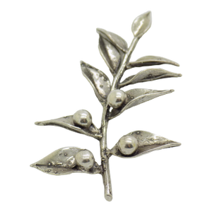 Vintage Italian Handmade Genuine Silver Holly Christmas Decoration Figurine