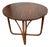 Vintage Mid Century Bamboo and Wood Round Coffee or End Table For Sale