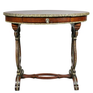 Russian Neoclassic Mahogany and Brass Mounted Table For Sale
