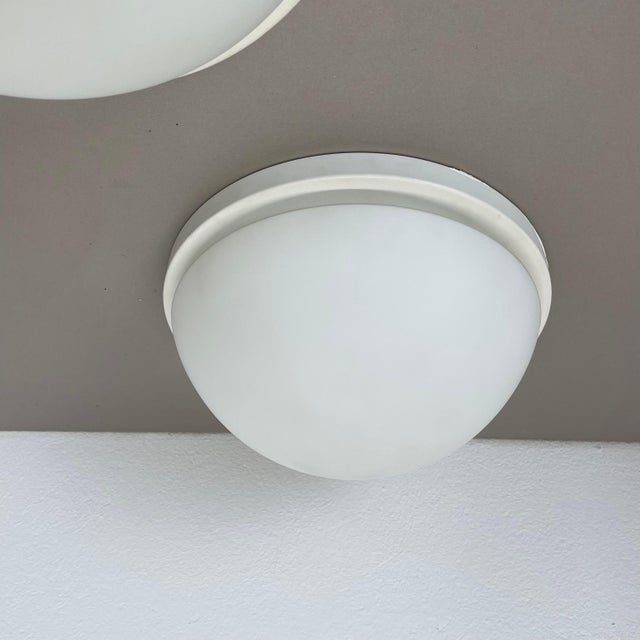 Metal and Glass Wall or Ceiling Lights attributed to Glashütte Limburg, Germany, 1980, Set of 2 For Sale - Image 6 of 17