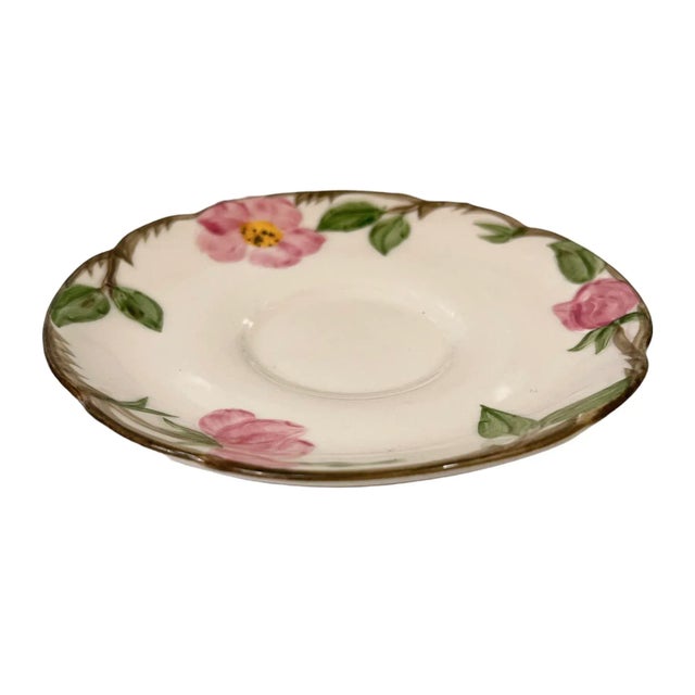 Add a nice touch of vintage dinnerware to your table with this beautiful set of five Franciscan Desert Rose small saucers....