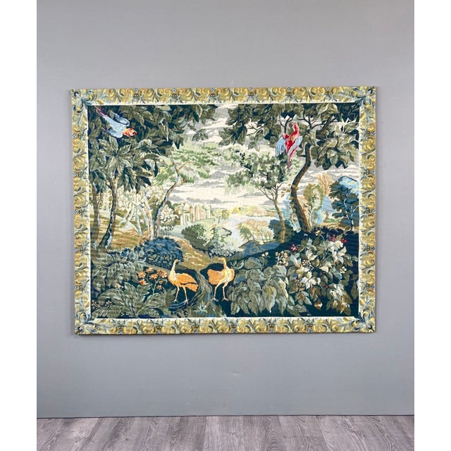 20th Century Decorative Exotic Birds Tapestry For Sale - Image 6 of 6