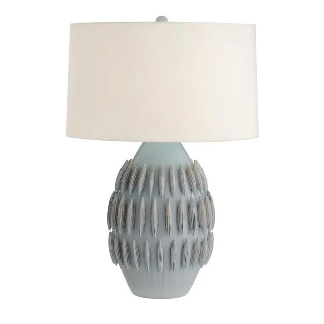 Early 21st Century Arteriors Pawnee Sculptural Blue Ceramic Table Lamp For Sale - Image 5 of 8