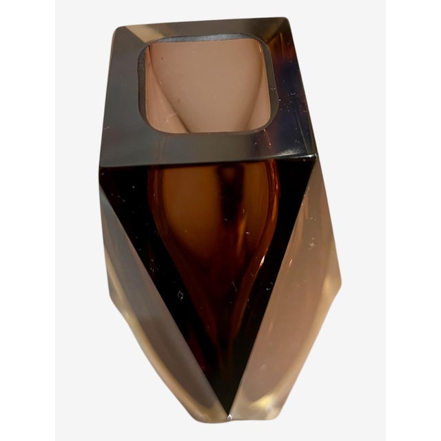 Mid-Century Modern Faceted Murano Glass Vase attributed to Mandruzzato, Italy, 1960s For Sale - Image 3 of 6