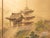 1950s 1950s Showa Era Japanese Painted Byobu Screen "Landscape With Temple" For Sale - Image 5 of 17