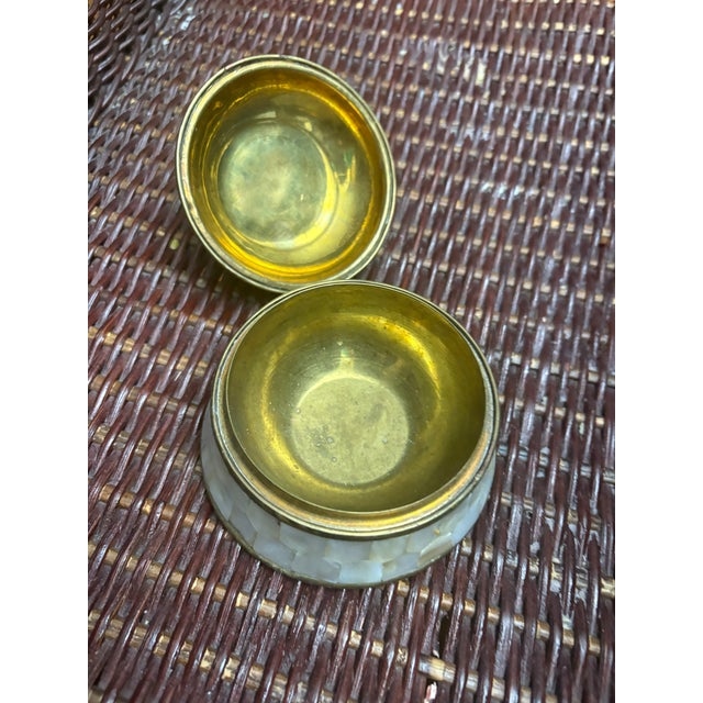 Beautiful of Pearl And Brass Trinket Box