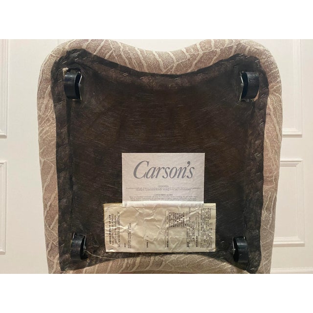 90s Milo Baughman for Carson's Textured Palm Cantilever Rolling Swivel Dining Chairs - Set of 6 For Sale - Image 11 of 12