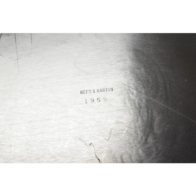 Vintage Reed & Barton 1955 Victorian Silver Plated Oval Bar Serving Platter Tray For Sale - Image 12 of 14