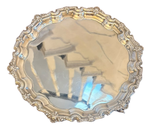 Antique Edwardian Silver-Plated Salver Tray, 1905