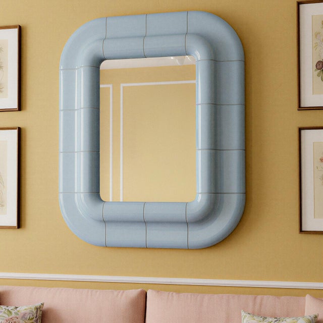 Lola Mirror in Ice Blue by Tilecito For Sale - Image 6 of 8