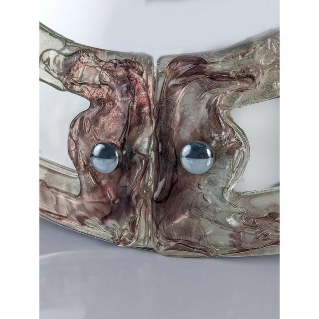 AVMazzega Venetian Round Mirror in Murano Glass from Mazzega, 1960s For Sale - Image 4 of 8