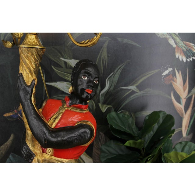 Italian Venetian Style Carved Wood Figural Torchère Floor Lamp, 1970s For Sale - Image 6 of 18