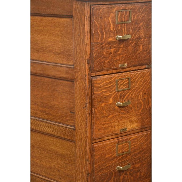 Antique Oak Double Filing Cabinet, 1890s For Sale - Image 3 of 14