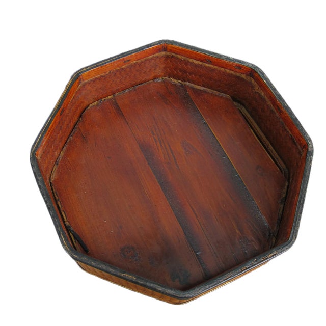 Wood Bamboo Basket For Sale - Image 7 of 11