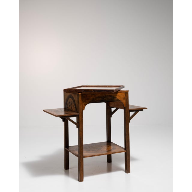 1910s France Art Deco Brown Wood Side Table For Sale - Image 13 of 14