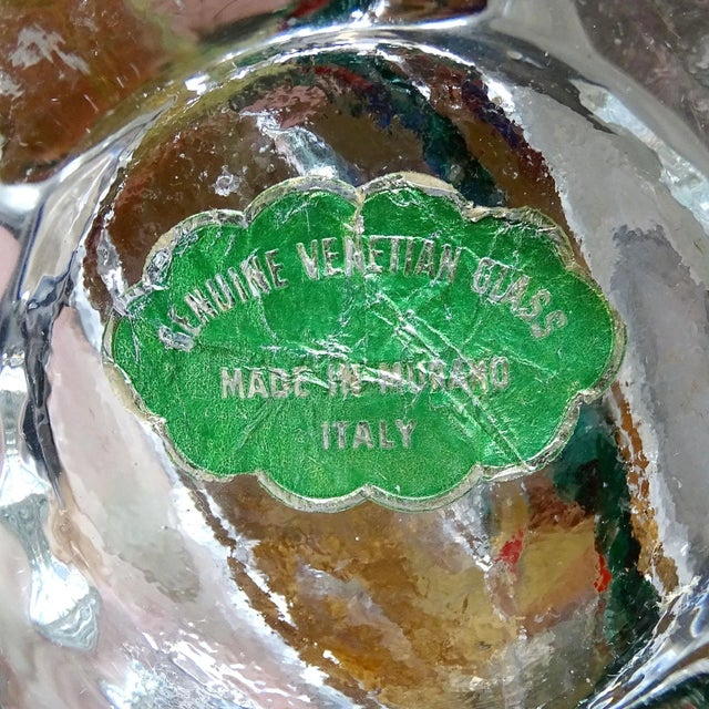 Glass Murano Venetian Double Fish Vintage Italian Art Glass Mid-Century Aquarium Sculpture on Base For Sale - Image 7 of 7