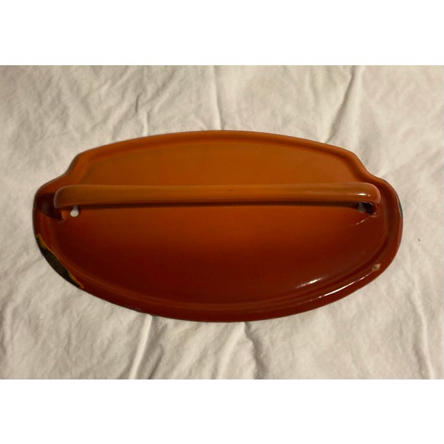 Metal Vintage Enamelware Kitchen Towel Hanger for Cottage or Cabin For Sale - Image 7 of 9