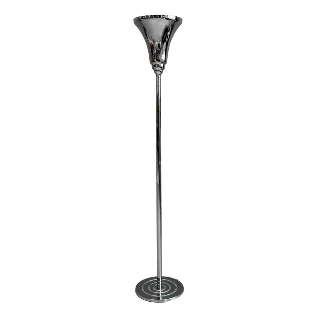 Art Deco Floor Lamp in Chrome, 1930s For Sale