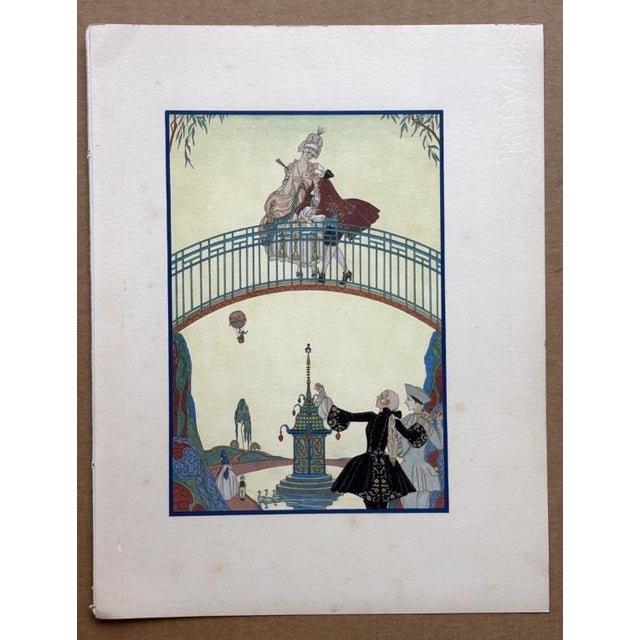 Up for sale is this beautiful, limited edition, hand-colored pochoir print by George Barbier. It is one of several we are...