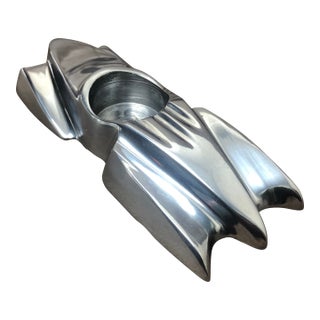 1930s Art Deco Period Car Catchall Ashtray Polished Aluminum For Sale