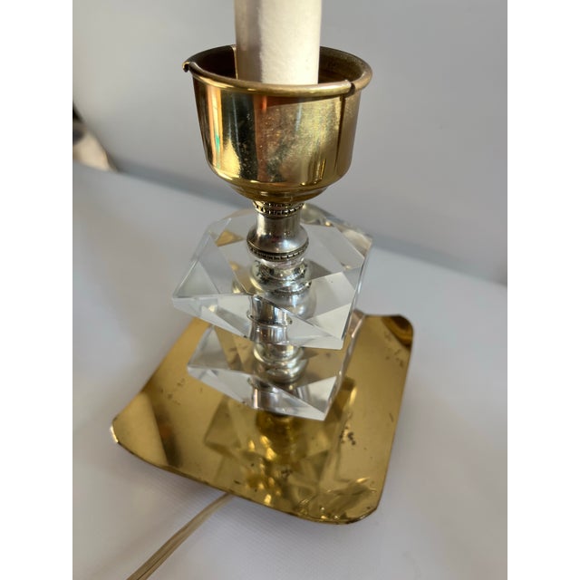 Brass and Glass Electrified Hurricanes a Pair For Sale - Image 6 of 12