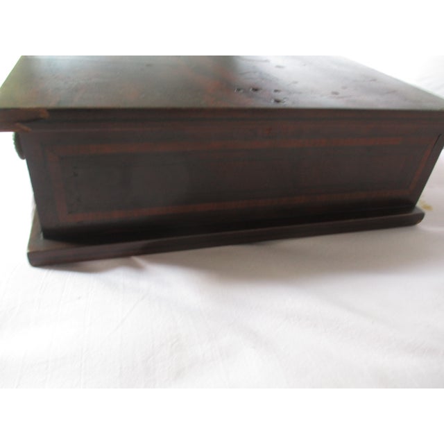 Antique Flame Mahogany Inlaid Vanity /Jewelry Box /Chest of Drawers for Dresser For Sale - Image 10 of 16