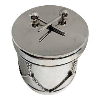 Vintage Sterling Silver Cartier Trinket Box in the Form of a Drum For Sale