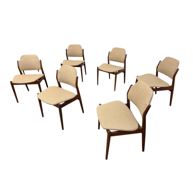 Mid-Century Modern Mid-Century Danish Modern Arne Vodder 62s Teak Dining Chairs - Set of 6 For Sale - Image 3 of 7