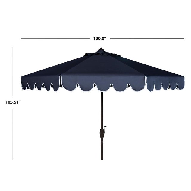 Contemporary Venice 11 Ft Crank Umbrella - Navy/White For Sale - Image 3 of 4