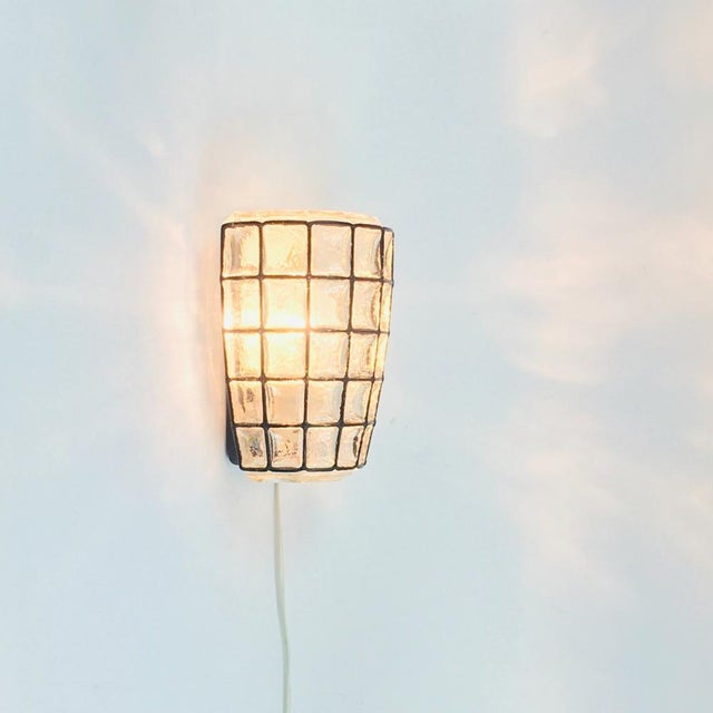 1960s Mid-Century Modern Glass Wall Light from Limburg, Germany, 1970s For Sale - Image 5 of 11