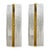 Set of two trasparent diamanted murano glass wall sconces with metal frame on view in brunish- brunito . murano glass with...