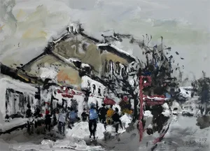 Magdalena Spasowicz, Warsaw: New Town, Oil & Acrylic on Board, 2007