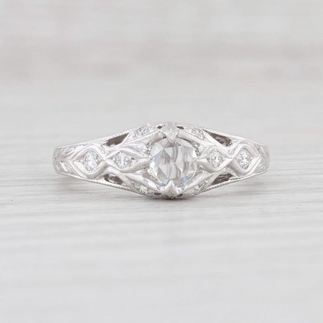 Gem: Natural Diamonds - 0.25 Total Carats - Center - 0.15 Carat, Rose Cut, G - H Color, VS2 Clarity - Accents - 0.10...