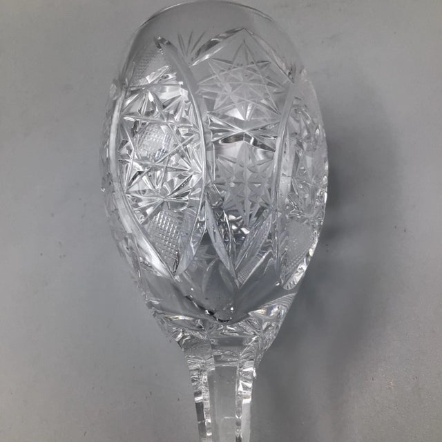 Star Pattern Crystal Wine Glasses Antique Deep Cut -Set of 6 For Sale - Image 12 of 13
