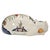 Mid-Century Chinese Kutani-Style Reclining Cat Figurine 10.5" For Sale In San Francisco - Image 6 of 12