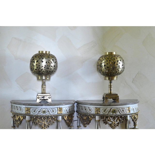 Vintage Brass Table Lamps, 1950s, Set of 2 For Sale - Image 9 of 15
