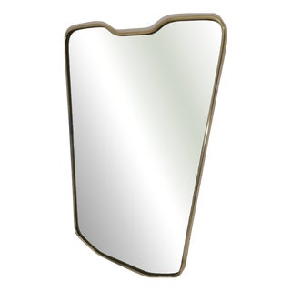 Vintage Mirror with Brass Frame, Italy, 1950s For Sale